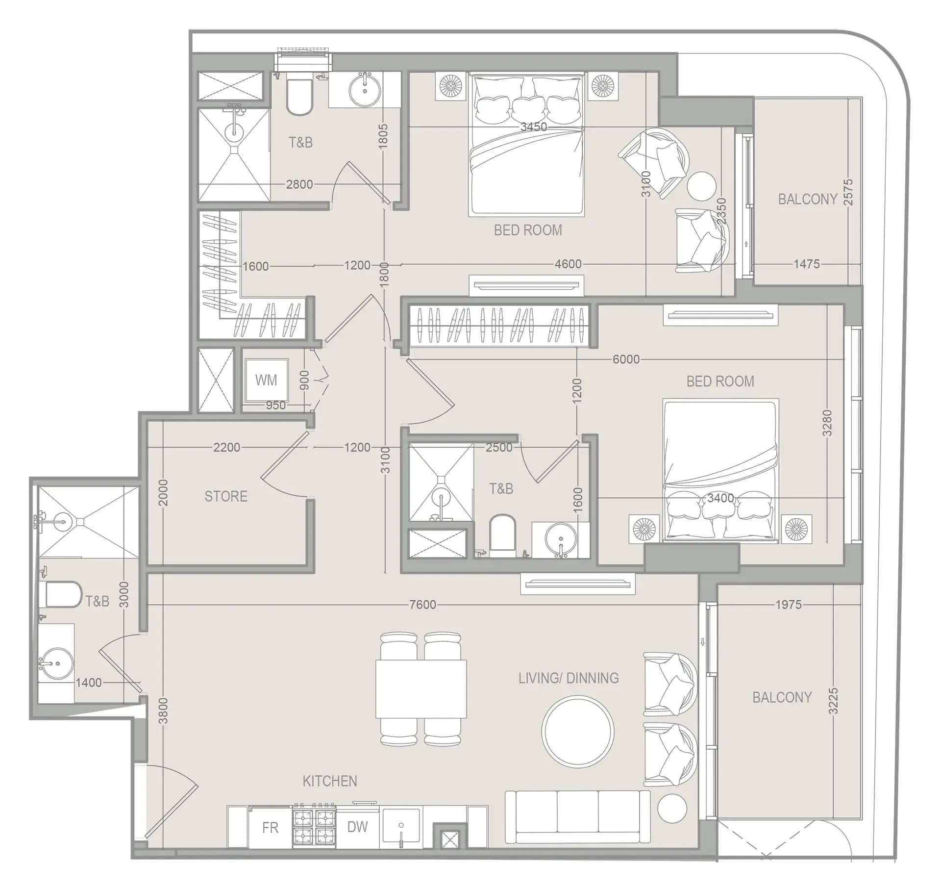 FLU1D One 2 Bedroom