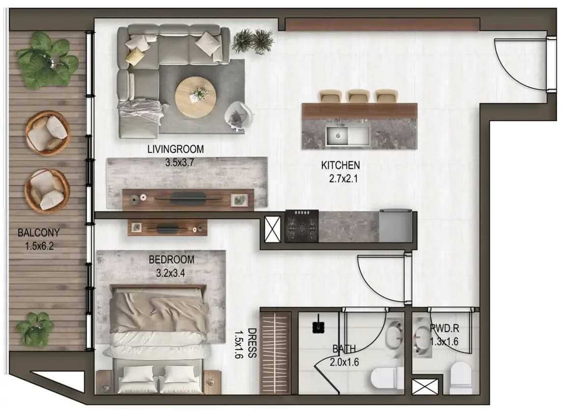 Noore 1 Bedroom