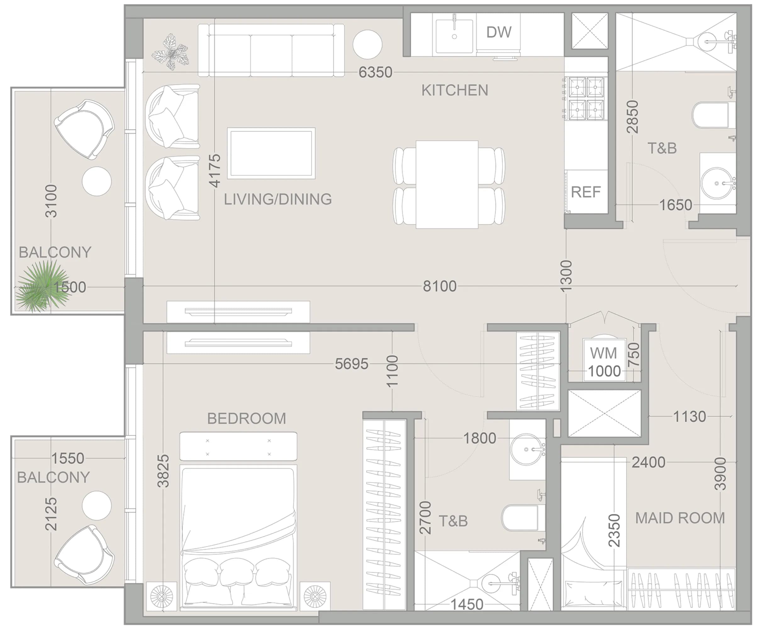 1WOOD Residence 2 1.5 Bedroom