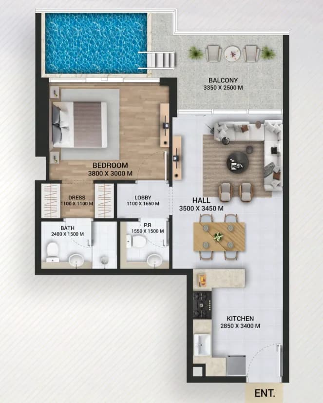 Empire Lake Views 1 Bedroom