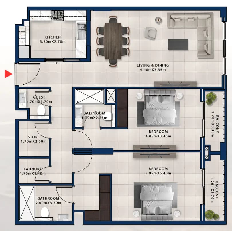 Asayel Avenue 2 Bedroom