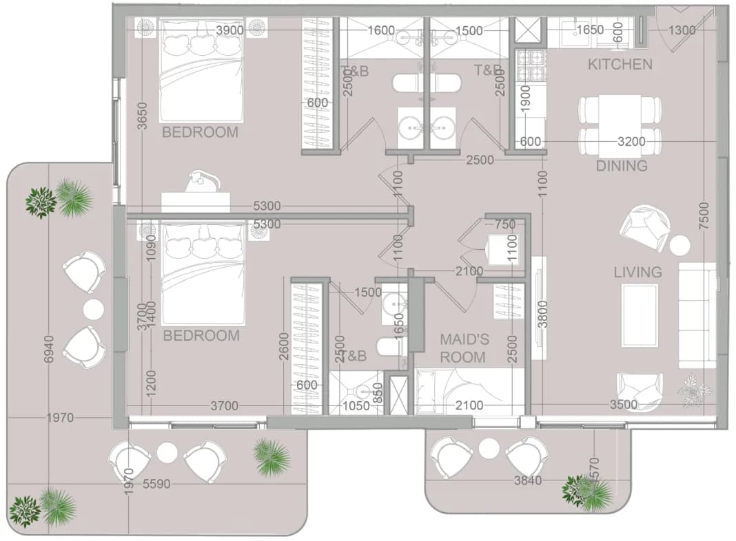 TETR1S Tower 2.5 Bedroom