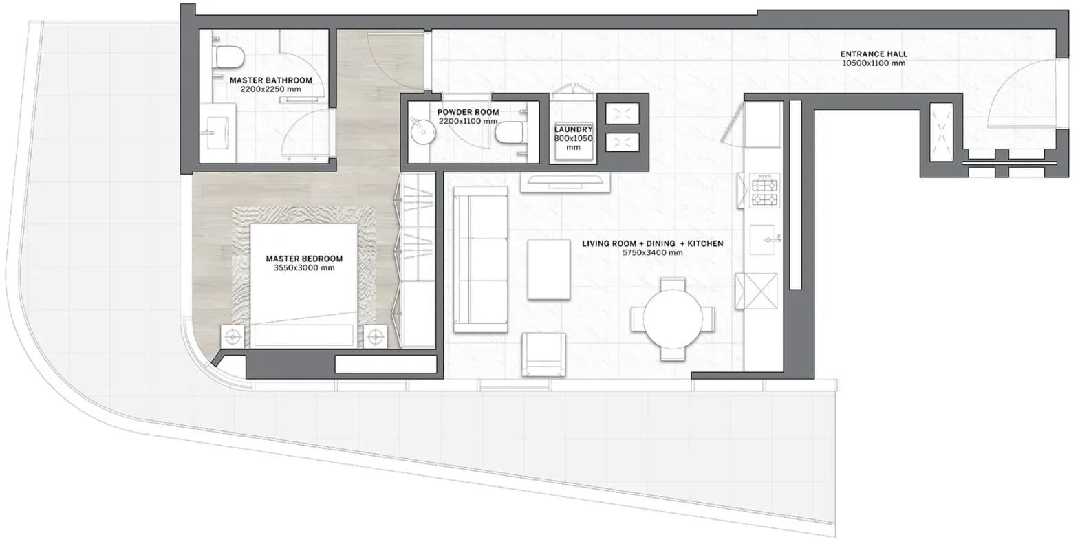 DG1 Living 1 Bedroom