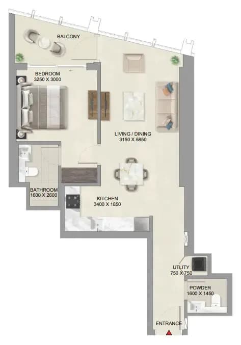 The Mirage at Sobha Central 1 Bedroom