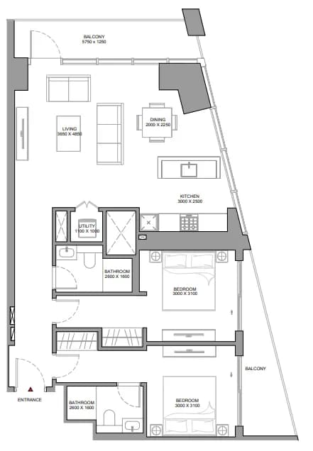 The Horizon at Sobha Central 2 Bedroom