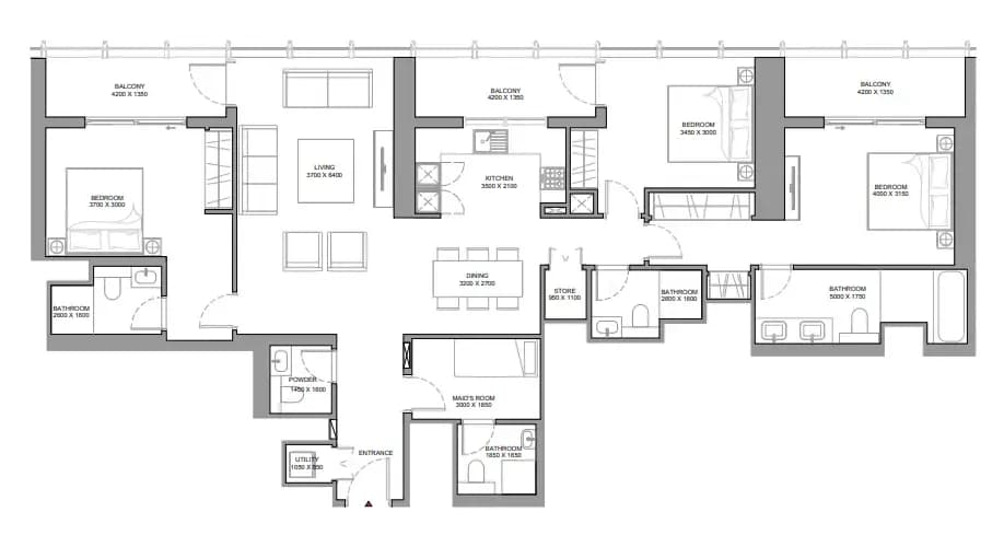 The Element at Sobha One 3 Bedroom