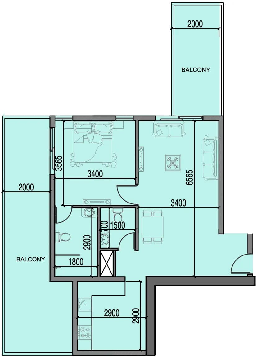 Al Haseen Residences 3 1 Bedroom