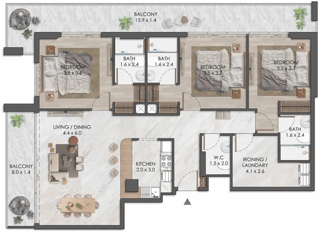 Almaara Residences 3 Bedroom