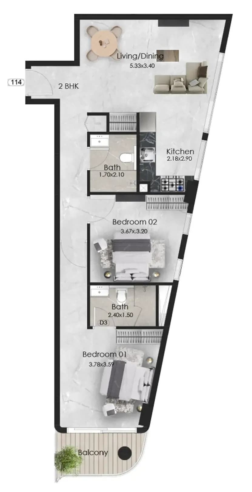 Aristo 2 Bedroom