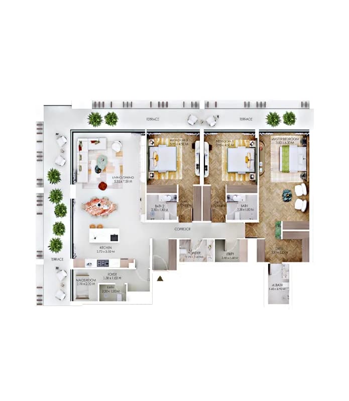 Rabdan Square 3 Bedroom