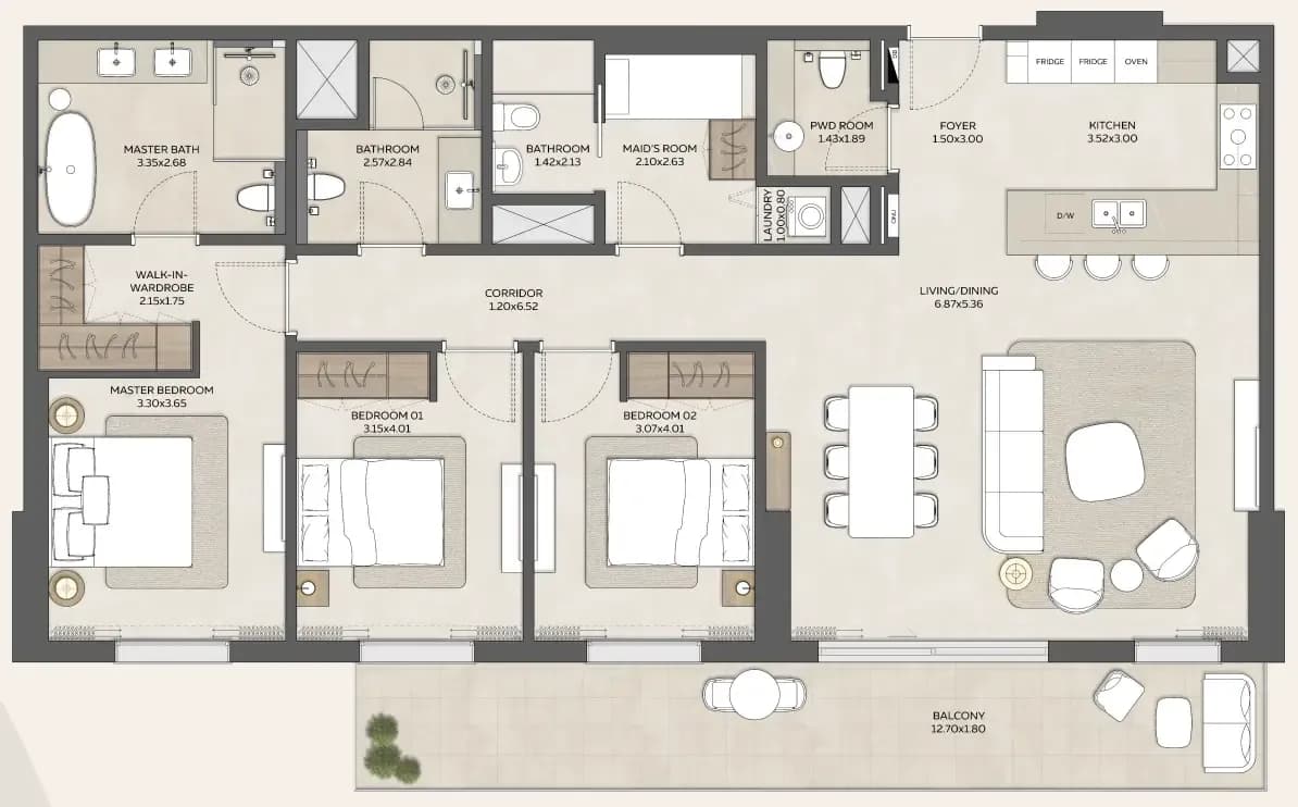 Expo Valley Views - Ghadeer 3 Bedroom