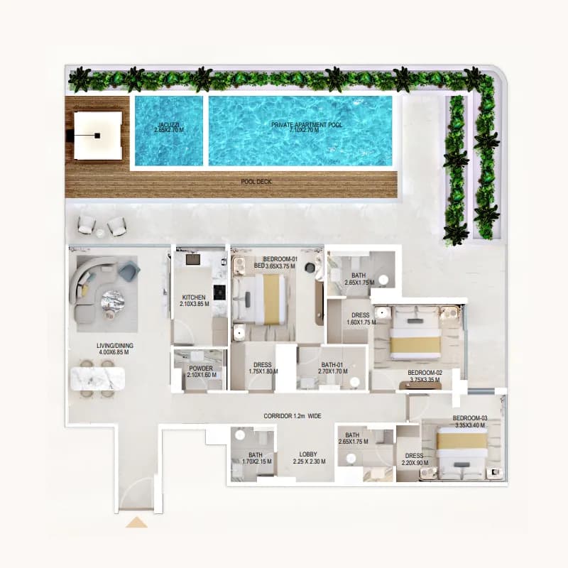 Rabdan Gardens 3 Bedroom