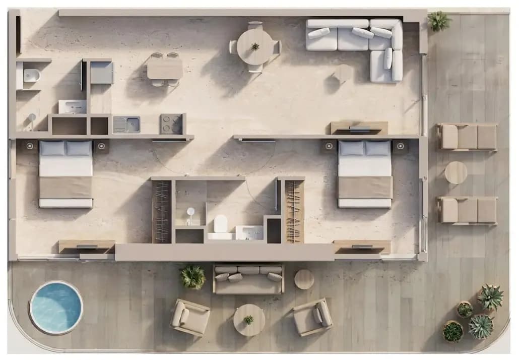 Sky Line by Peace Homes 2 Bedroom