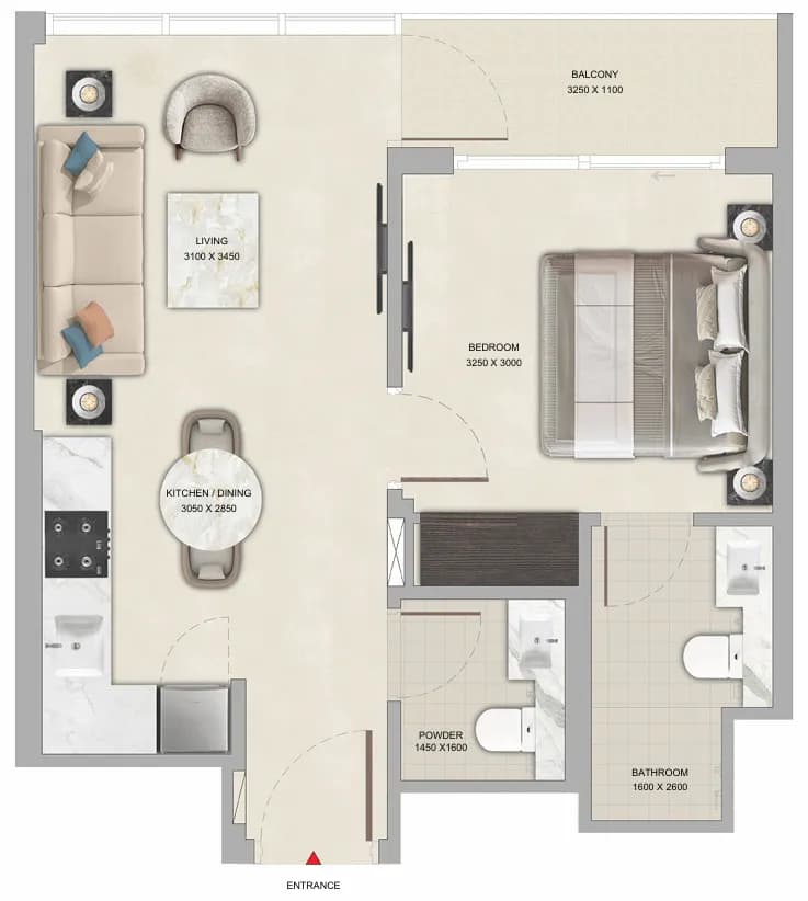 Tranquil Beach Residences 1 Bedroom