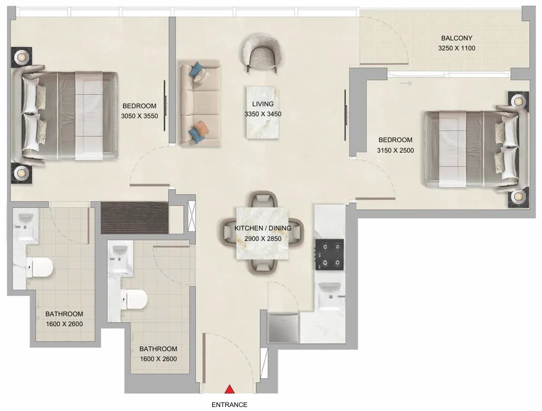 Tranquil Beach Residences 2 Bedroom