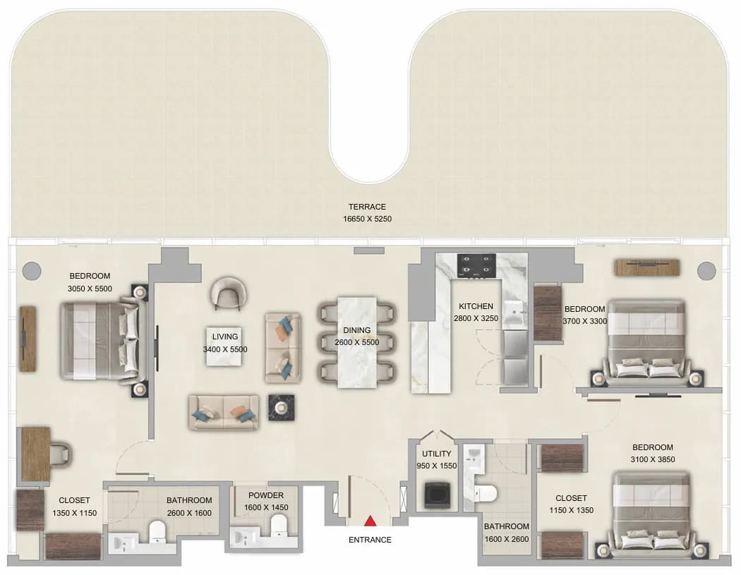Tranquil Beach Residences 3 Bedroom