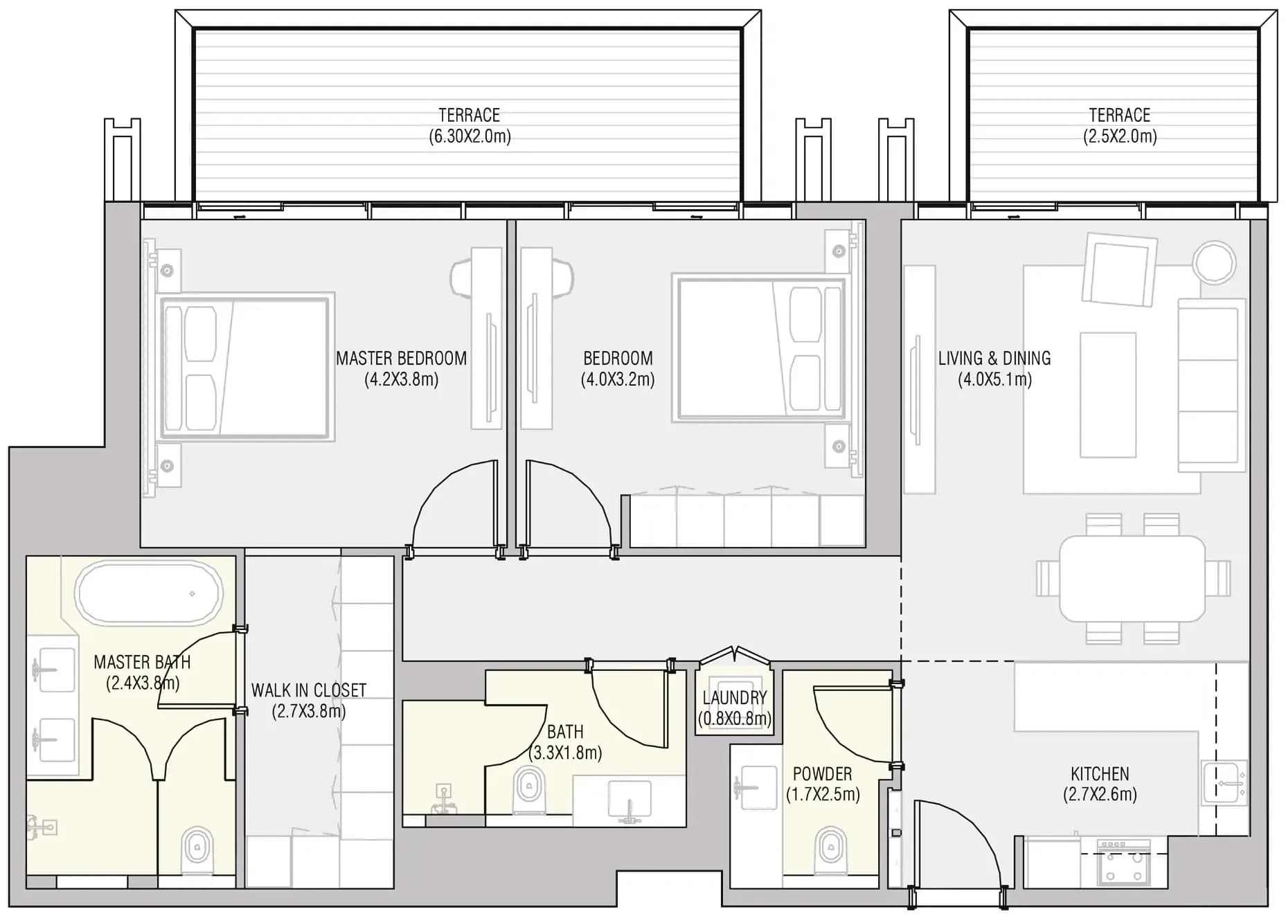 Vida Residences Saadiyat Island 2 Bedroom