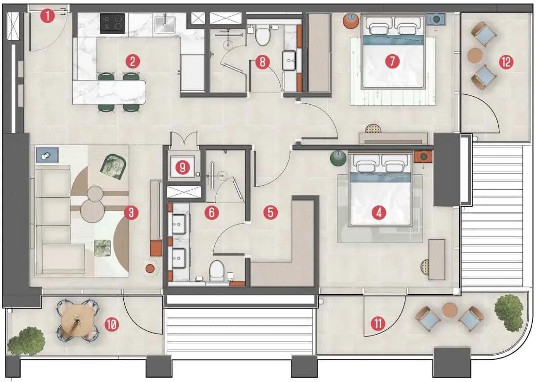 Rove Home Meydan Horizon 2 Bedroom