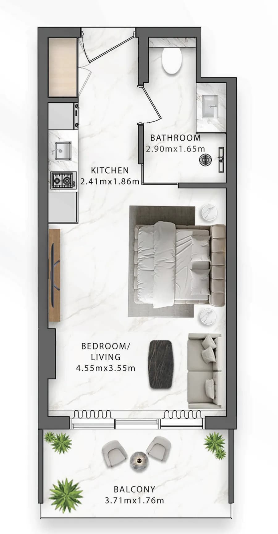 One Central 0 Bedroom