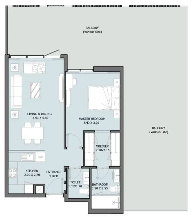 Verdana VIII 1 Bedroom