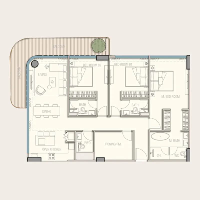 Aquora 3 Bedroom