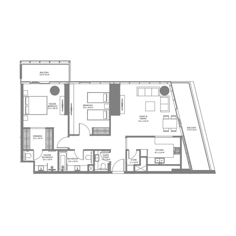The Gate 6 2 Bedroom