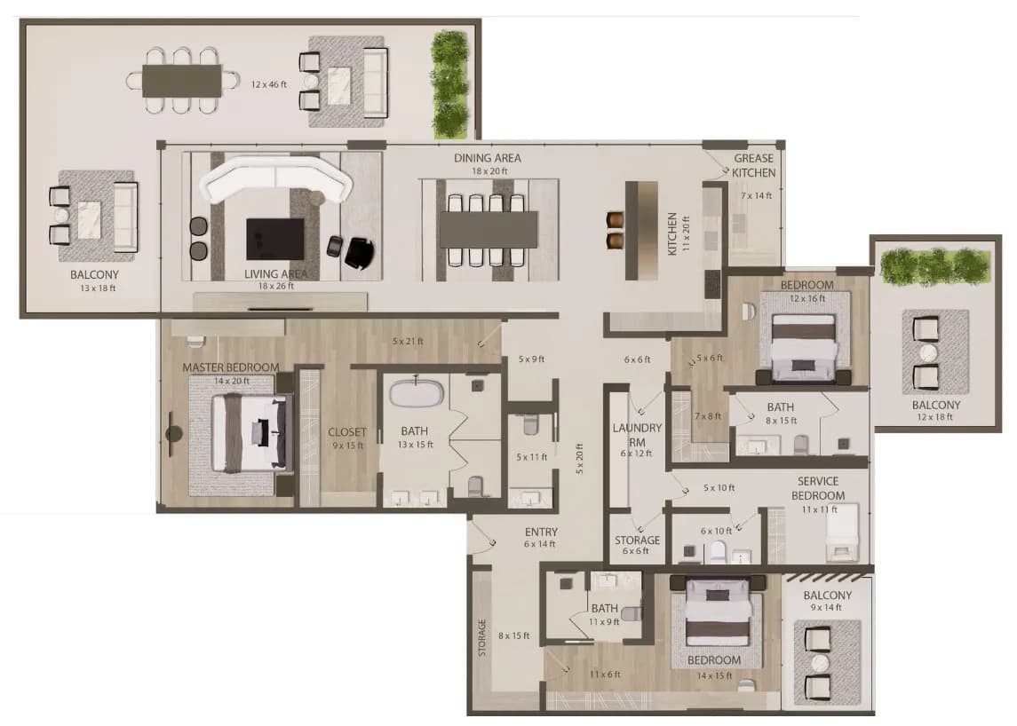 Omoria Private Residences 3 Bedroom