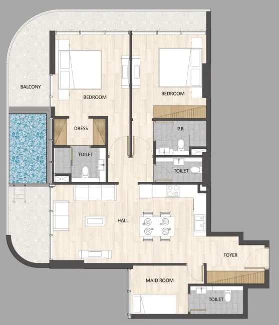 Barari Palace 2 Bedroom