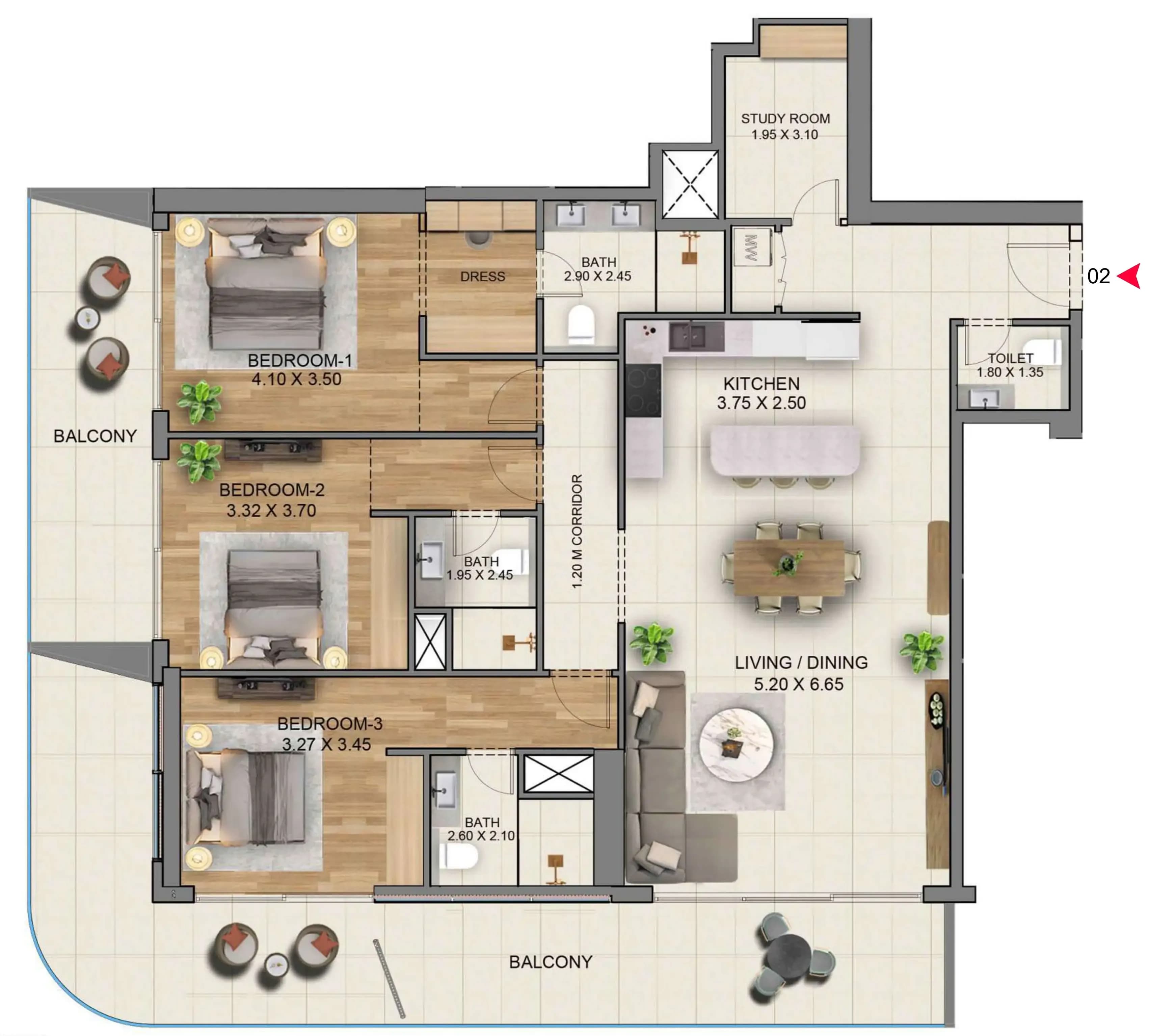 Marriott Residences JLT 3 Bedroom