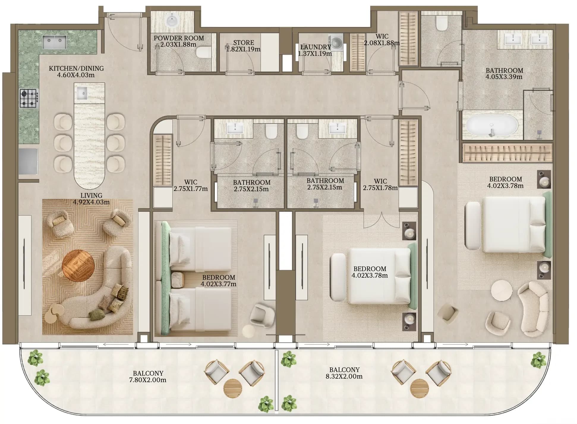Nasim Al Bahr Residences 3 Bedroom