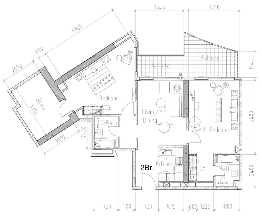 Aykon City Tower 2 Bedroom