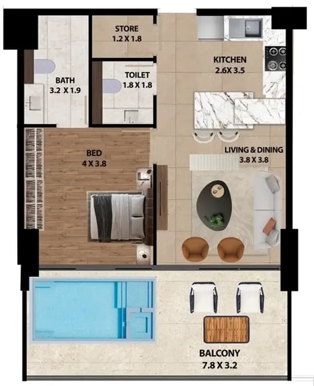 Marquis One 1 Bedroom