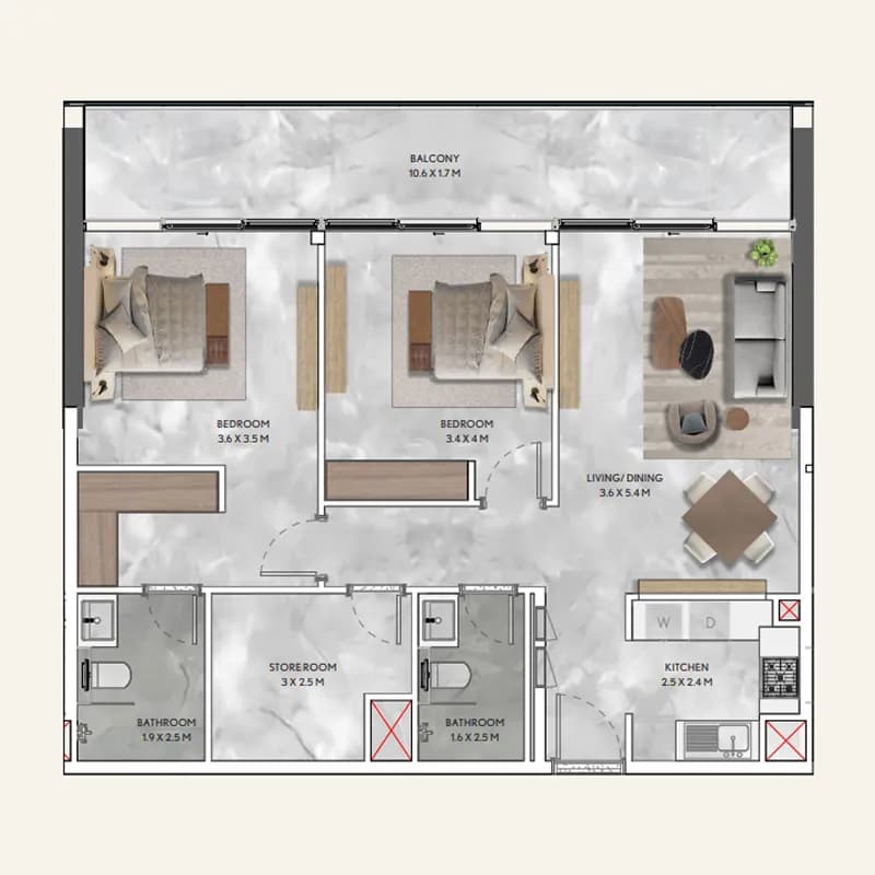California Residences 2 Bedroom
