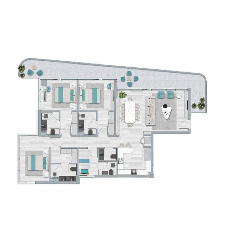 Flora Bay Residences 3 Bedroom