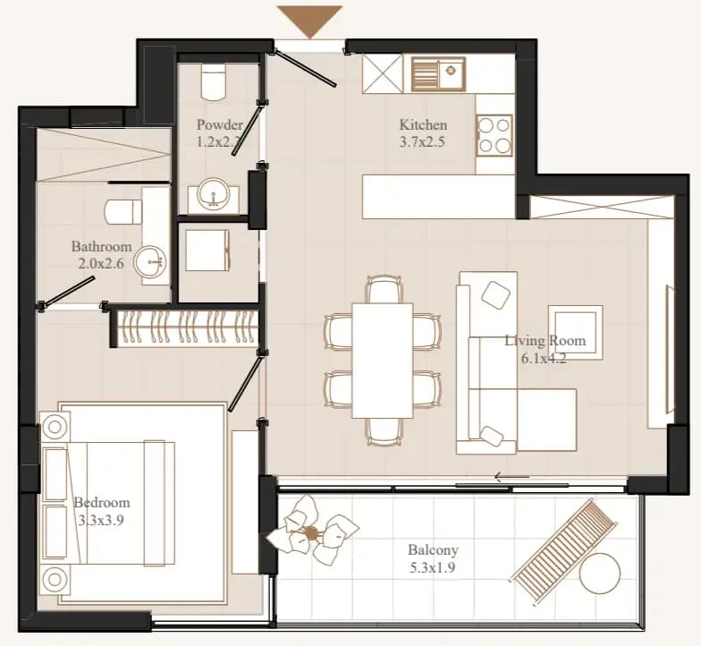 Flamingo LUX 1 Bedroom