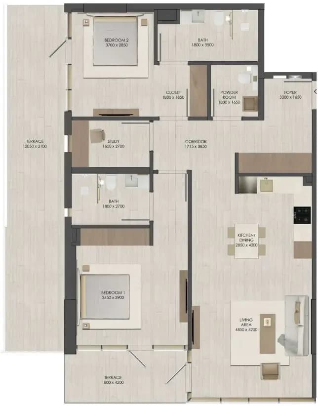 JAD 288 2.5 Bedroom
