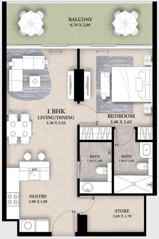 Ventana Residences 1.5 Bedroom