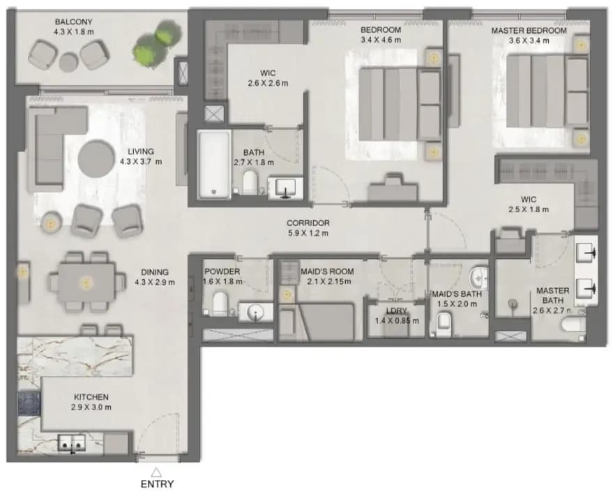 Ghaf Woods Distrikt 2 Bedroom