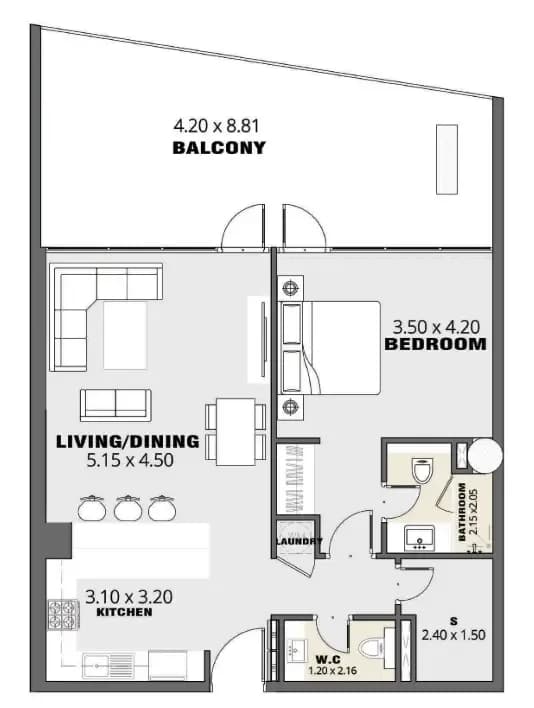 Volna by Kasco 1 Bedroom