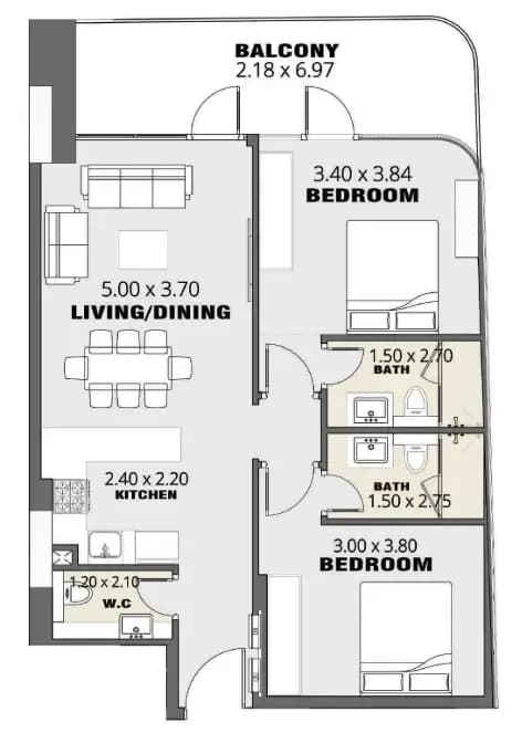 Volna by Kasco 2 Bedroom