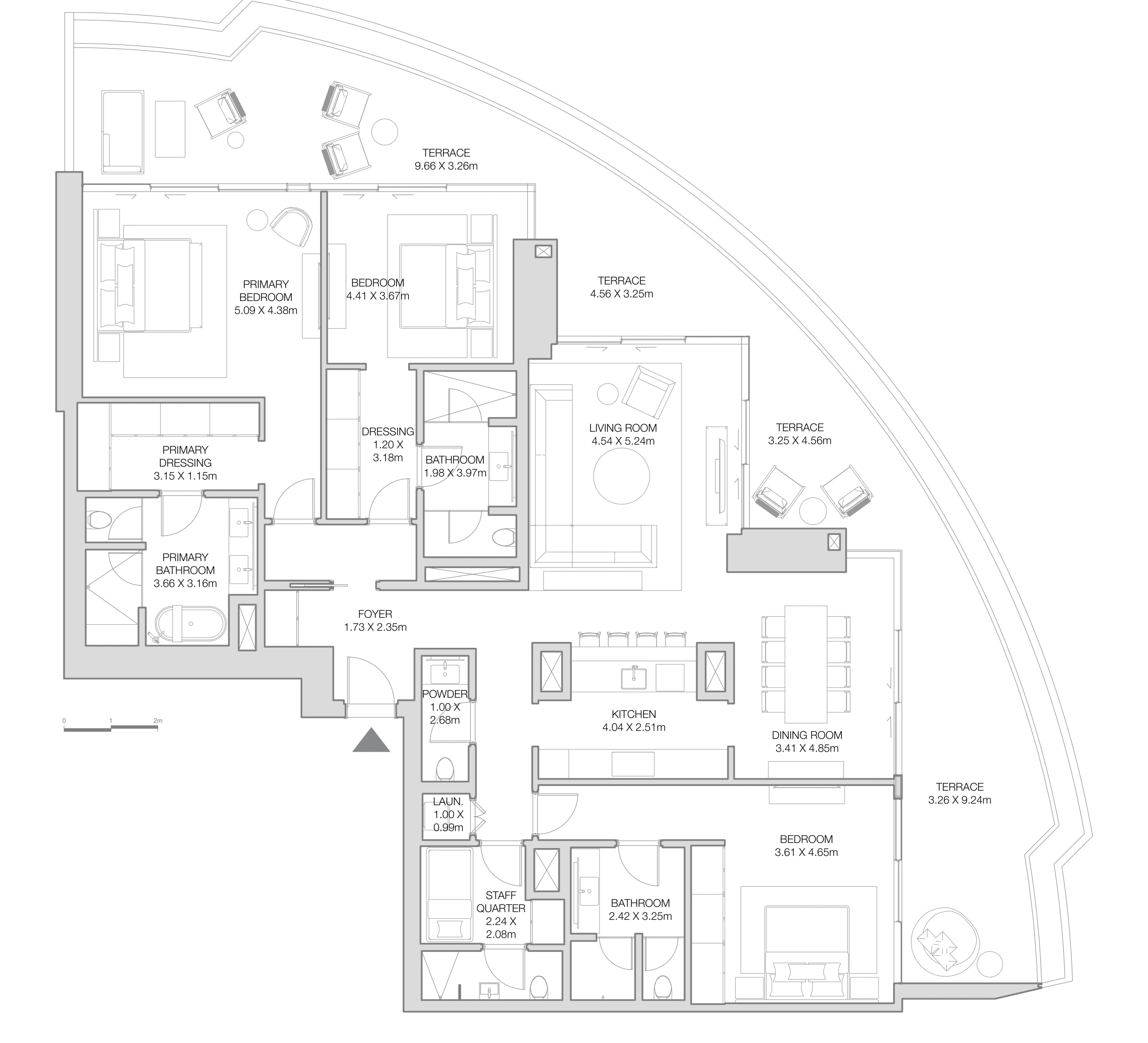 The Residences at The Dubai Beach EDITION 3 Bedroom