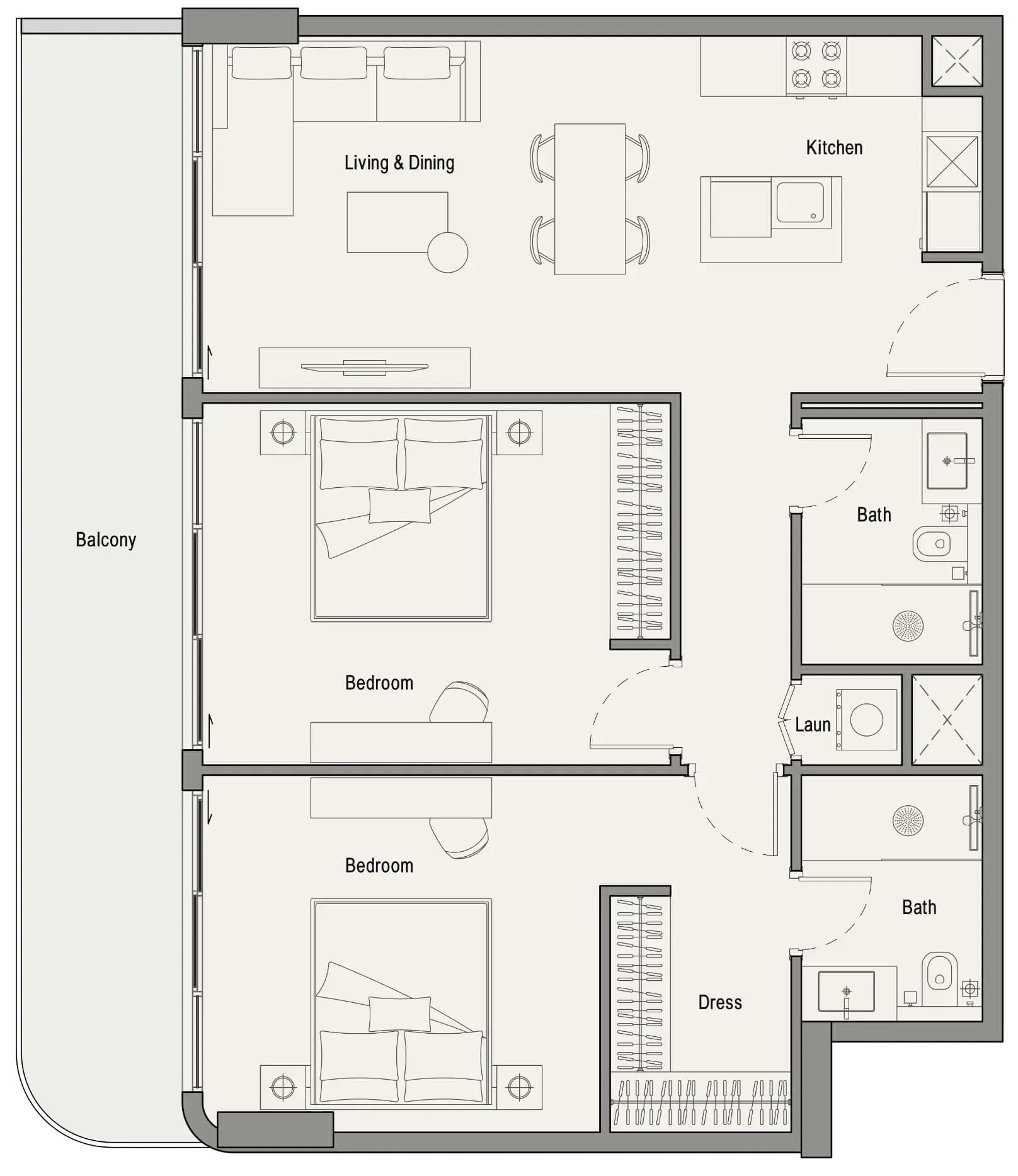 113 Residences by Iman 2 Bedroom