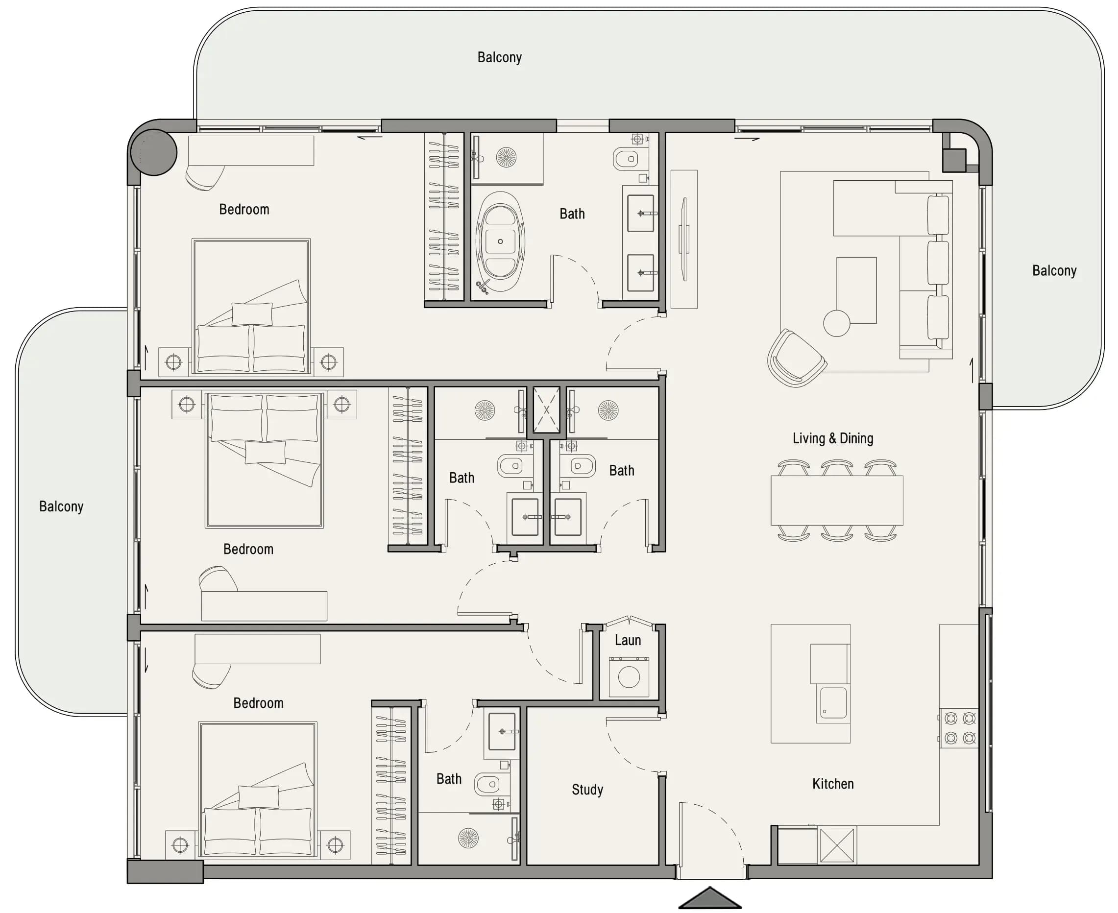 113 Residences by Iman 3 Bedroom