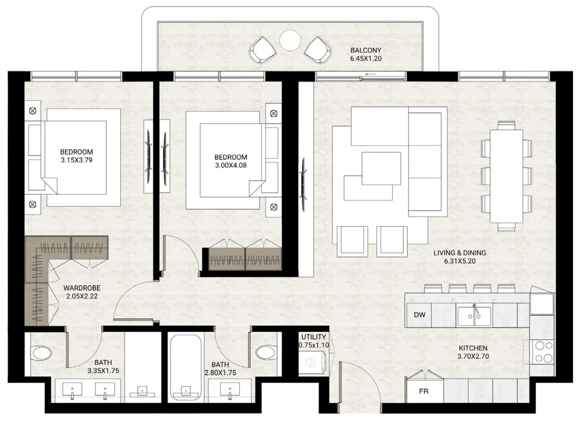 The Strand Lunara 2 Bedroom