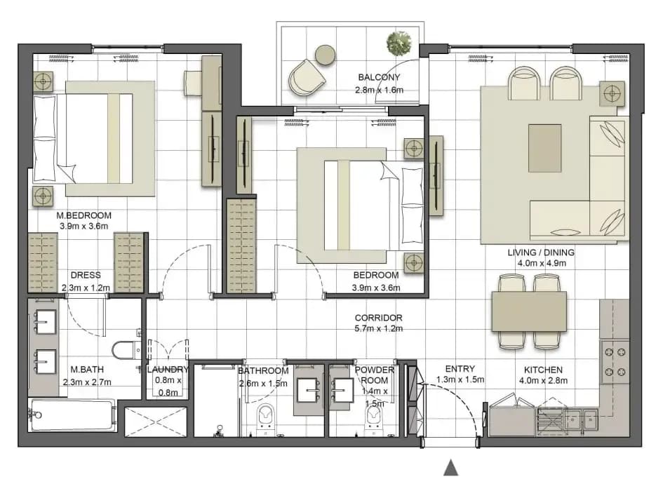 Crystal Residences Tower 2 2 Bedroom
