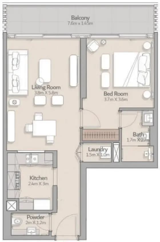 South Square Tower S1 1 Bedroom