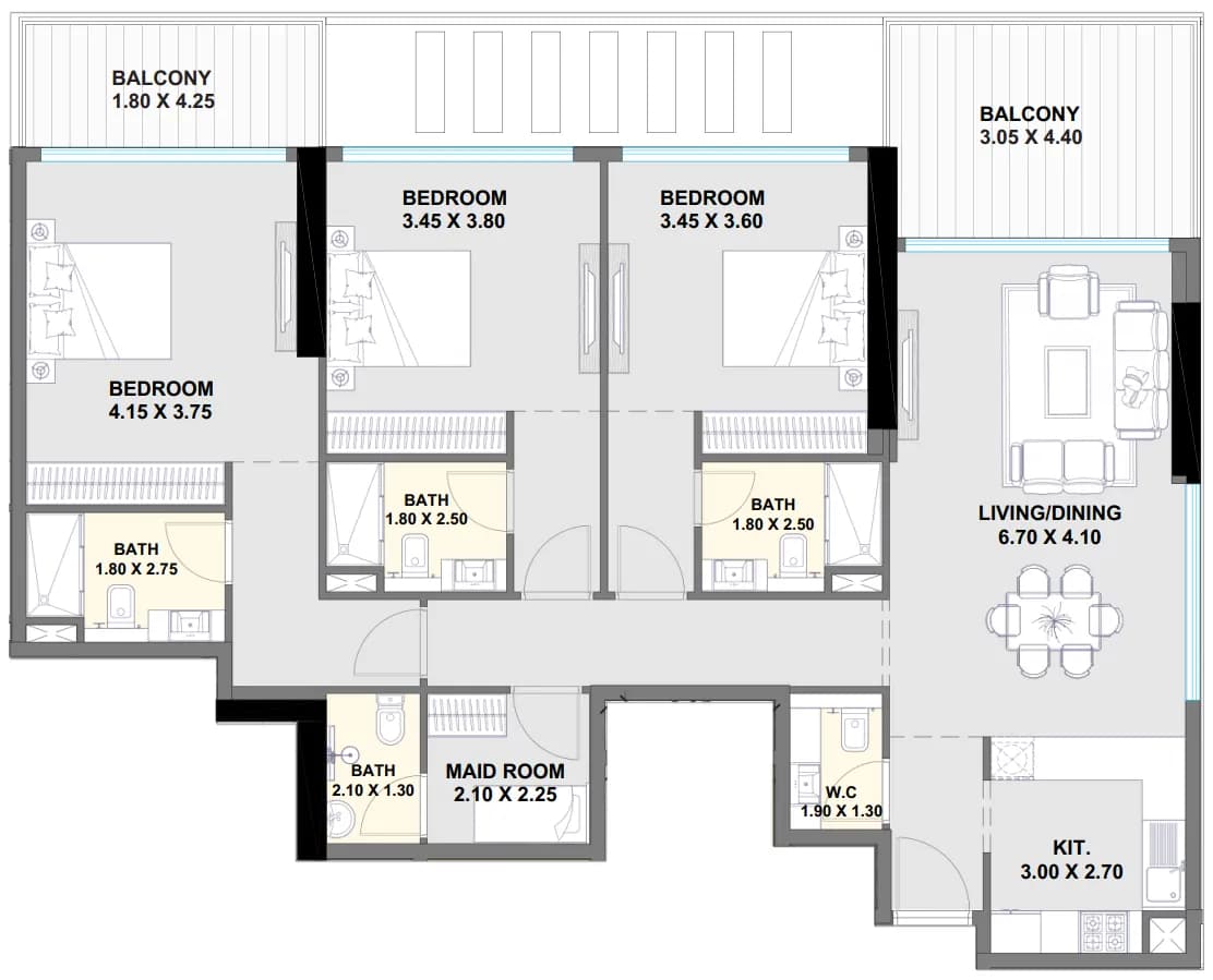 Ayaan Heights 1 3 Bedroom