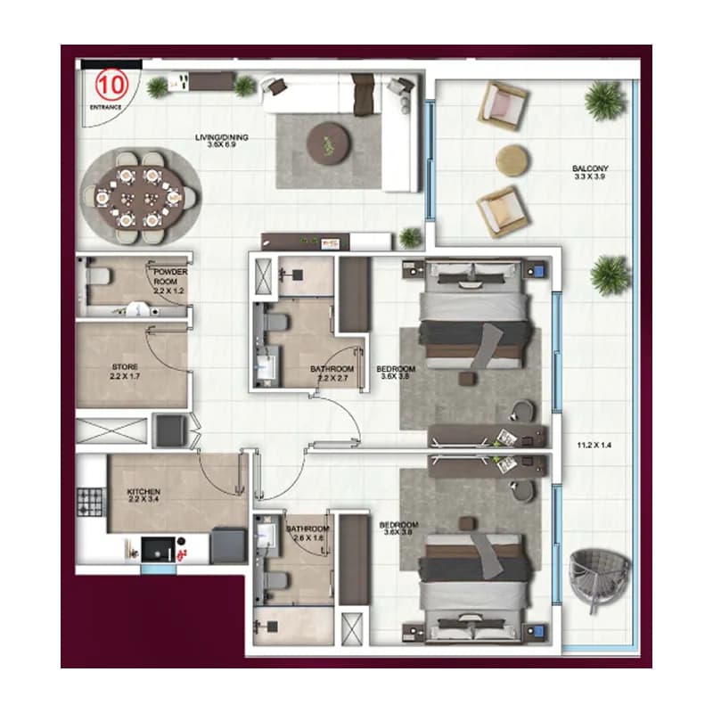 Symbolic Altus 2 Bedroom