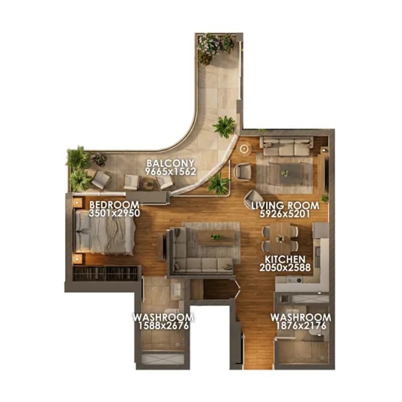 Zenith D1 1 Bedroom