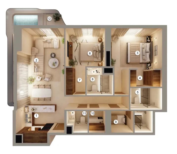 Tivanno 2 Bedroom